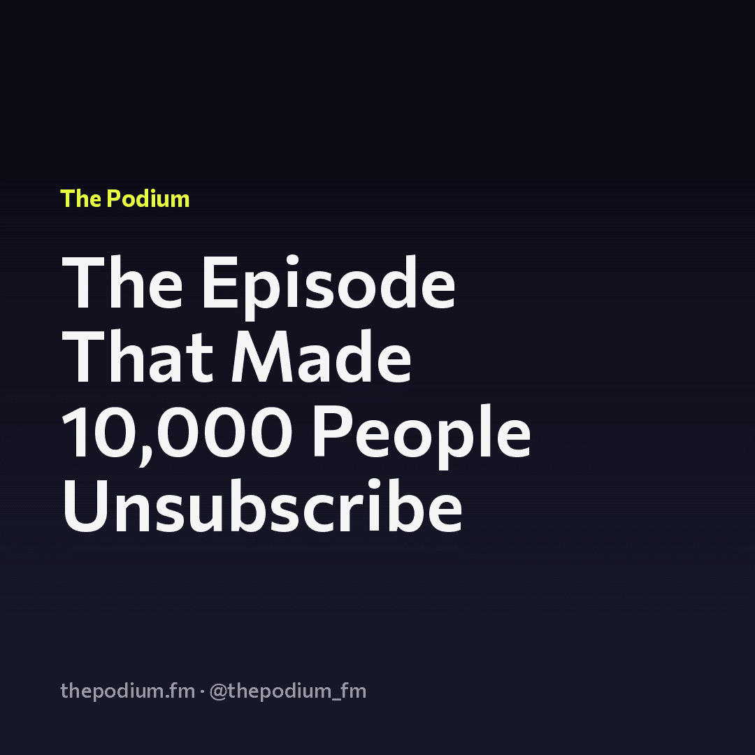 RowImages sample — podcaster square episode card (1080×1080)